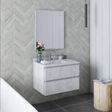Fresca Formosa Modern 30" Rustic White Wall Hung Bathroom Vanity | FCB3130RWH-CWH-U