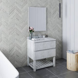 Fresca Formosa Modern 30" Rustic White Floor Standing Open Bottom Bathroom Vanity | FCB3130RWH-FS-CWH-U