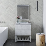 Fresca Formosa Modern 29" Rustic White Floor Standing Open Bottom Bathroom Base Cabinet | FCB3130RWH-FS