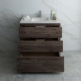 Fresca Formosa 36" Floor Standing Modern Bathroom Cabinet w/ Top  Sink | FCB3136ACA-FC-CWH-U