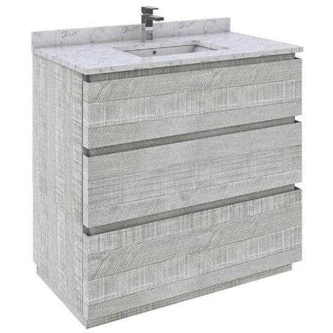 Fresca Formosa Modern 35" Ash Floor Standing Bathroom Base Cabinet | FCB3136ASH-FC