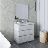 Fresca Formosa Modern 36" Rustic White Floor Standing Bathroom Vanity | FCB3136RWH-FC-CWH-U