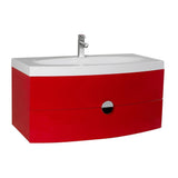 Fresca Energia 36" Red Modern Bathroom Cabinet w/ Integrated Sink