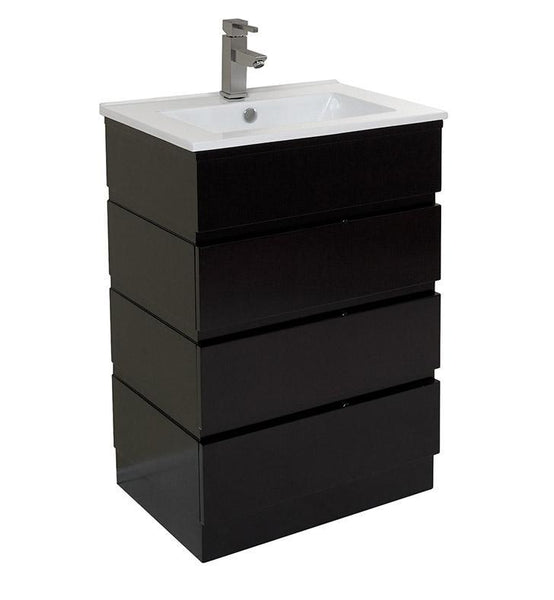 Fresca Amato 24" Espresso Modern Bathroom Cabinet w/ Integrated Sink