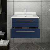 Fresca Lucera Modern 24" Royal Blue Undermount Sink Bathroom Vanity | FCB6124RBL-UNS-CWH-U