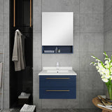 Fresca Lucera Modern 24" Royal Blue Undermount Sink Bathroom Cabinet | FCB6124RBL-UNS