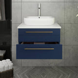 Fresca Lucera Modern 24" Royal Blue Vessel Sink Bathroom Vanity | FCB6124RBL-VSL-CWH-V