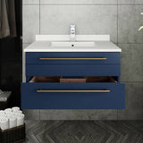 Fresca Lucera Modern 30" Royal Blue Undermount Sink Bathroom Vanity | FCB6130RBL-UNS-CWH-U