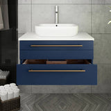 Fresca Lucera Modern 30" Royal Blue Vessel Sink Bathroom Vanity | FCB6130RBL-VSL-CWH-V