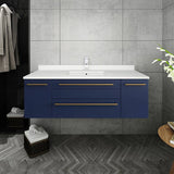 Fresca Lucera Modern 48" Royal Blue Undermount Sink Bathroom Cabinet | FCB6148RBL-UNS