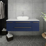 Fresca Lucera Modern 48" Royal Blue Vessel Sink Bathroom Cabinet | FCB6148RBL-VSL