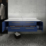 Fresca Lucera Modern 60" Royal Blue Undermount Sink Bathroom Vanity | FCB6160RBL-UNS-CWH-U
