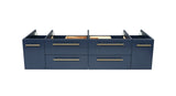 Fresca Lucera Modern 60" Royal Blue Double Vessel Sink Bathroom Cabinet | FCB6160RBL-VSL-D