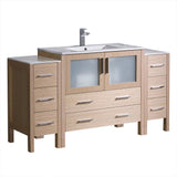 Fresca Torino 60" Light Oak Modern Bathroom Cabinets w/ Integrated Sink