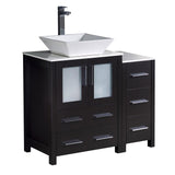 Fresca Torino 36" Espresso Modern Bathroom Cabinets w/ Top & Vessel Sink