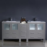 Fresca Torino 72" Modern Double Sink Bathroom Cabinets w/ Integrated Sinks