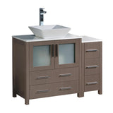 Fresca Torino 42" Gray Oak Modern Bathroom Cabinets w/ Top & Vessel Sink