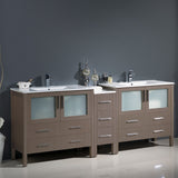 Fresca Torino 84" Modern Double Sink Bathroom Cabinets w/ Integrated Sinks