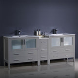 Fresca Torino 84" Modern Double Sink Bathroom Cabinets w/ Integrated Sinks