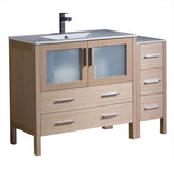 Fresca Torino 48" Light Oak Modern Bathroom Cabinets w/ Integrated Sink