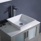Fresca Torino 30" Gray Modern Bathroom Cabinet w/ Top & Vessel Sink