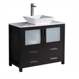 Fresca Torino 36" Espresso Modern Bathroom Cabinet w/ Vessel Sink