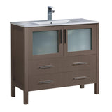 Fresca Torino 36" Gray Oak Modern Bathroom Cabinet w/ Integrated Sink