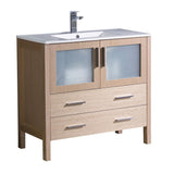 Fresca Torino 36" Light Oak Modern Bathroom Cabinet w/ Integrated Sink
