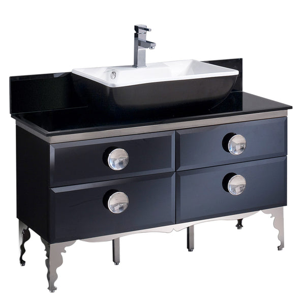 Fresca Moselle 47" Modern Glass Bathroom Cabinet w/ Top & Vessel Sink