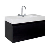 Fresca Mezzo Black Modern Bathroom Cabinet w/ Integrated Sink