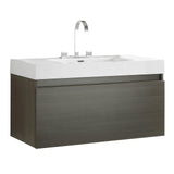 Fresca Mezzo Gray Oak Modern Bathroom Cabinet w/ Integrated Sink