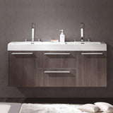 Fresca Opulento 54" Gray Oak Modern Double Sink Bathroom Cabinet