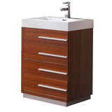 Fresca Livello 24" Teak Modern Bathroom Cabinet w/ Integrated Sink