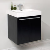 Fresca Alto 23" Black Modern Bathroom Cabinet w/ Integrated Sink