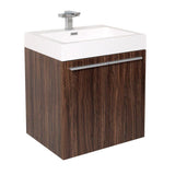 Fresca Alto Walnut Modern Bathroom Cabinet w/ Integrated Sink
