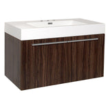 Fresca Vista Walnut Modern Bathroom Cabinet w/ Integrated Sink