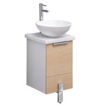 Fresca Adour 16" Light Walnut Modern Bathroom Cabinet w/ Top & Vessel Sink