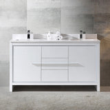 Fresca Allier 60" Modern Double Sink Bathroom Cabinet w/ Top & Sinks