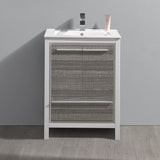 Fresca Allier Rio 24" Ash Gray Modern Bathroom Cabinet w/ Sink