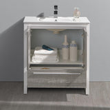 Fresca Allier Rio 30" Ash Gray Modern Bathroom Cabinet w/ Sink