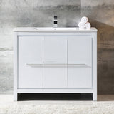 Fresca Allier 40" Gray Oak Modern Bathroom Cabinet w/ Sink