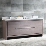 Fresca Allier 72" Modern Double Sink Bathroom Cabinet w/ Top & Sinks