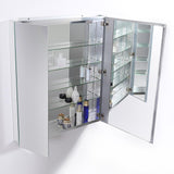 Fresca 30" Wide x 36" Tall Bathroom Medicine Cabinet w/ Mirrors