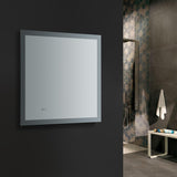 Fresca Angelo 30" Wide x 30" Tall Bathroom Mirror w/ Halo Style LED Lighting