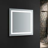 Fresca Santo 30" Wide x 30" Tall Bathroom Mirror w/ LED Lighting
