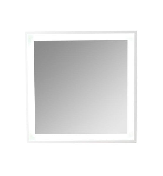 Fresca Platinum Wave 32" Glossy White Bathroom Mirror w/ LED Lighting