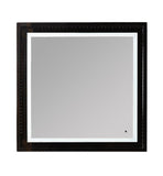 Fresca Platinum Wave 24" Glossy Black Bathroom Mirror w/ LED Lighting