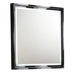 Fresca Platinum Wave 32" Glossy Black Bathroom Mirror w/ LED Lighting