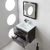 Fresca Platinum Wave 24" Glossy Black Modern Bathroom Vanity