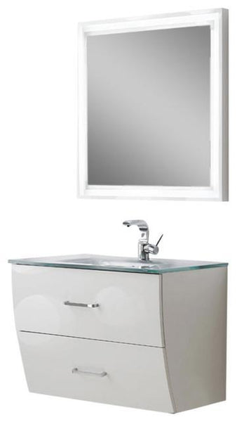 Fresca Platinum Wave 32" Glossy White Modern Bathroom Vanity